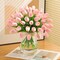 24 Pcs Red Real Touch Artificial Tulips – PU Faux Flowers for Valentine’s Day, Spring, Easter, Weddings & Home Décor